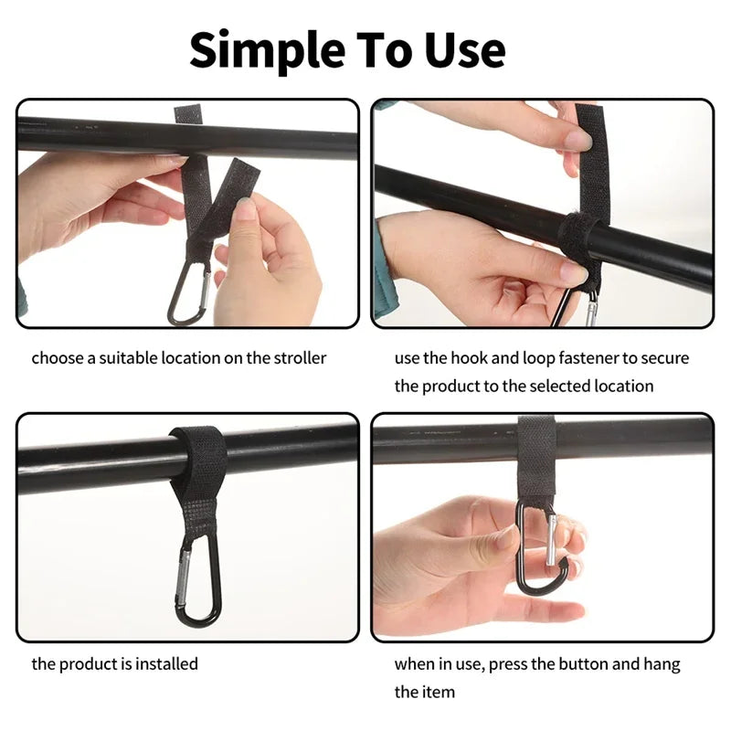 Aluminum Alloy Carabiner for Stroller, Hook for Diaper Bag, Shopping, 1-10 Pieces, FREE Shipping