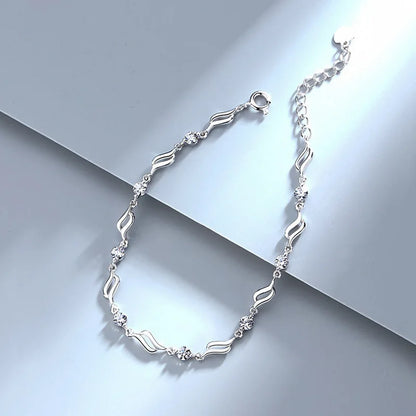 Bracelet Argent 925 avec pierres bleues ou blanches en Zirconium, Livraison OFFERTE