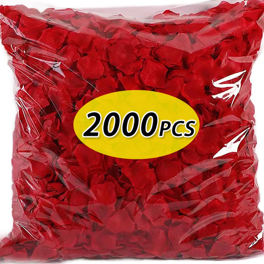 2000/1000/500/300/100Pcs Colorful Artificial Fake Rose Petals for Valentine's Day Wedding Romantic Decoration 