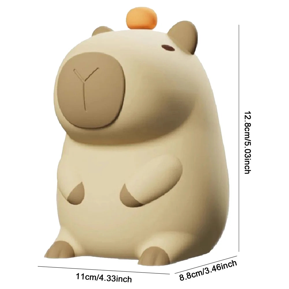 Cute Cartoon Capybara Night Lamp Silicone Pat Lamp for Children's Bedroom USB Rechargeable Timing Dimming Bedside Sleep Light